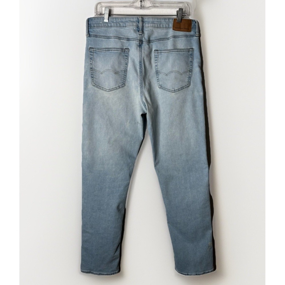 American Eagle AirFlex+ Athletic Straight Jean Mens Size 34x34 Light Wash Denim